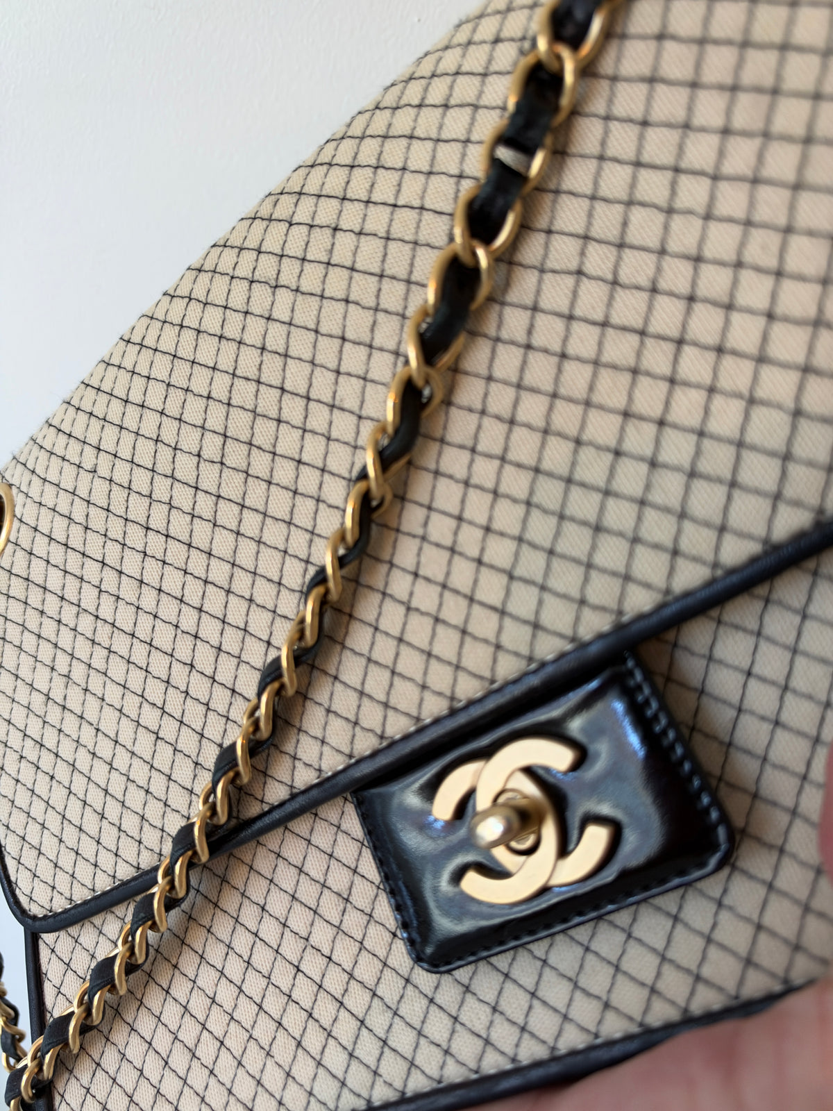 Vintage Chanel E/W Jersey Flap Bag — 2002–2003, Karl Lagerfeld Era