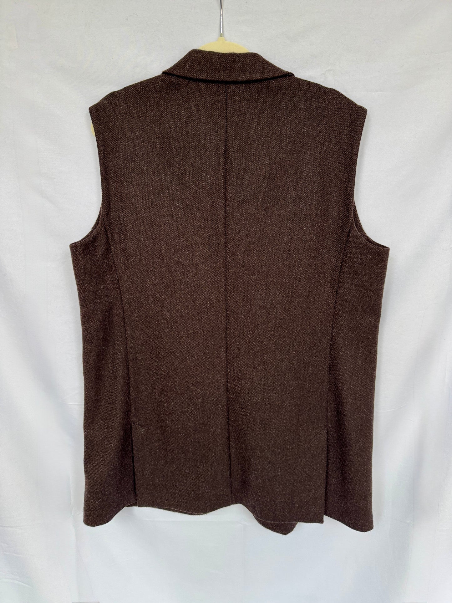 Hermès Wool–Cashmere Longline Vest (FR 42) — Made in France