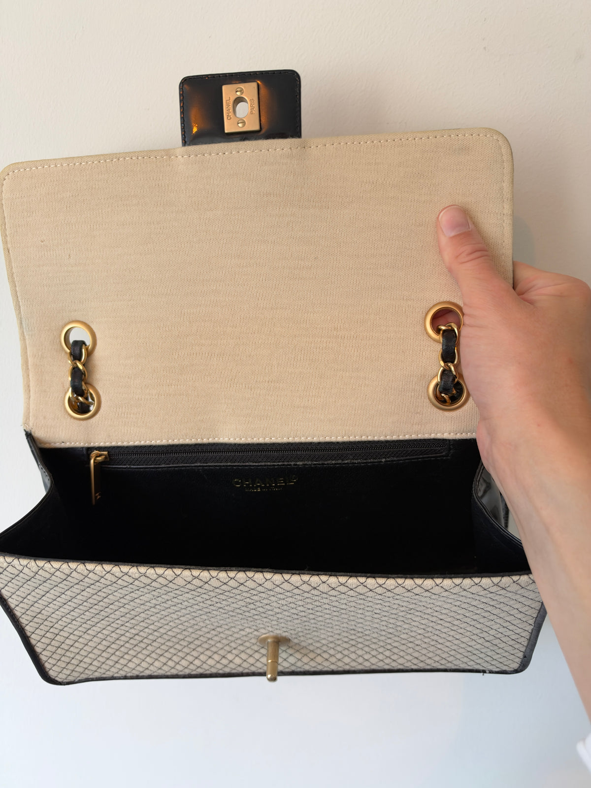 Vintage Chanel E/W Jersey Flap Bag — 2002–2003, Karl Lagerfeld Era