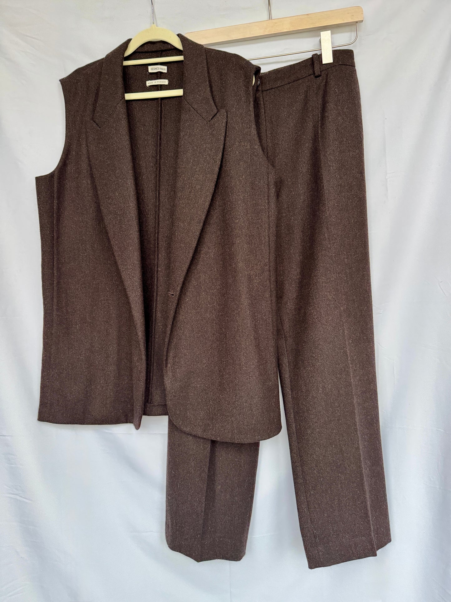 Hermès Wool–Cashmere Longline Vest (FR 42) — Made in France