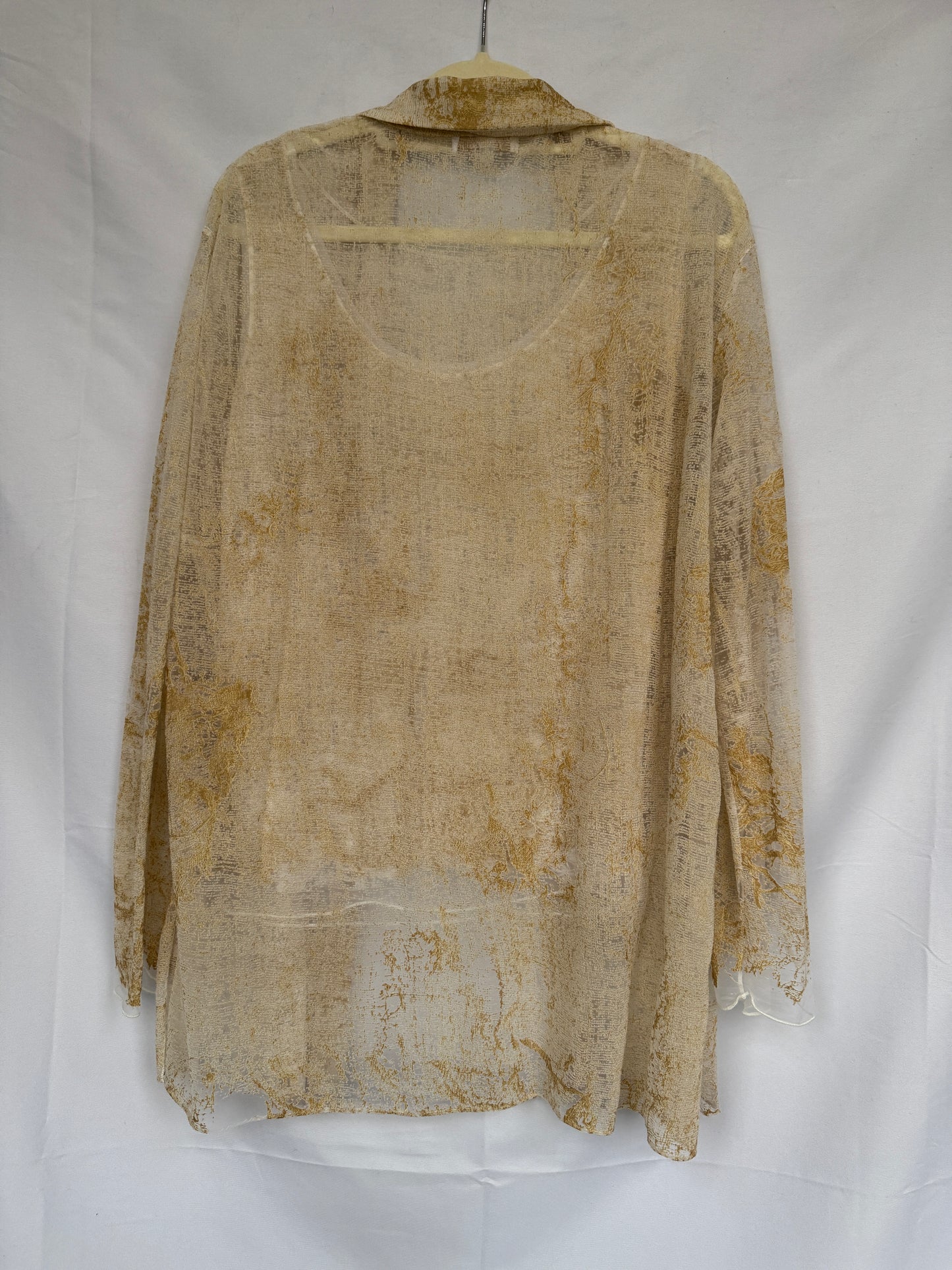 Roberto Cavalli Sheer Layered Set (Shirt + Tank) — Made in Italy, medium