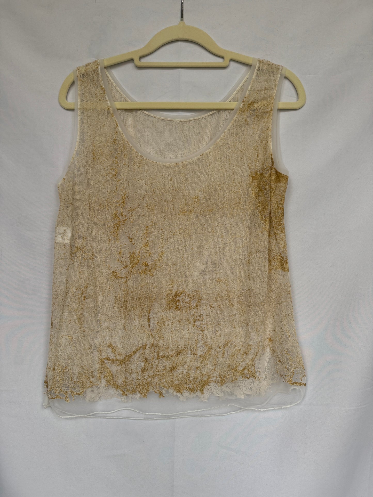 Roberto Cavalli Sheer Layered Set (Shirt + Tank) — Made in Italy, medium