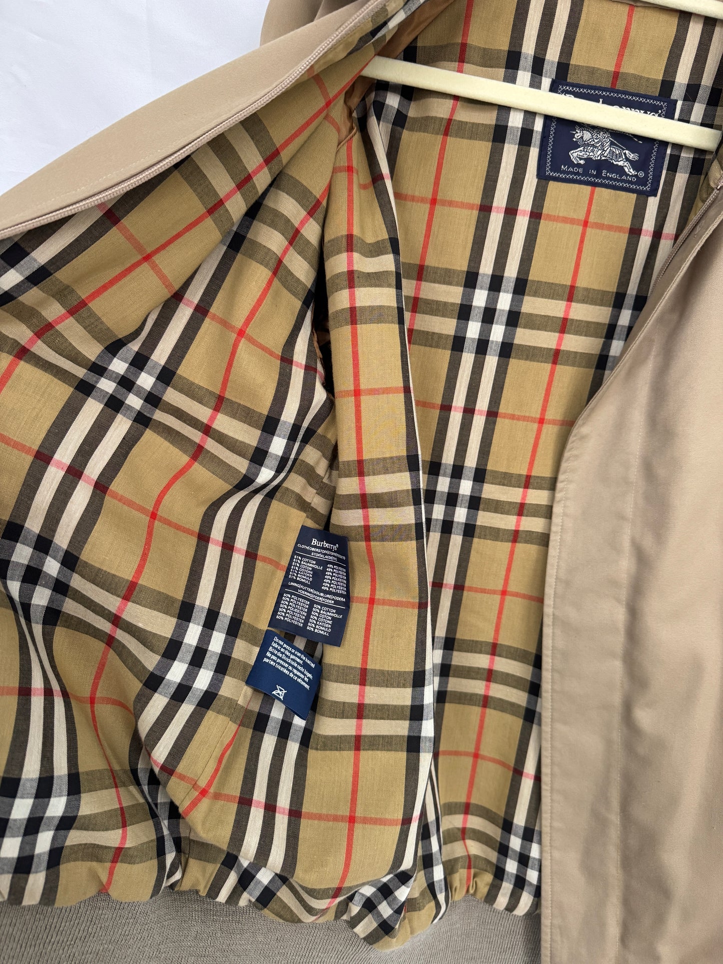 Burberry Made-in-England Harrington Jacket — House Check Lining