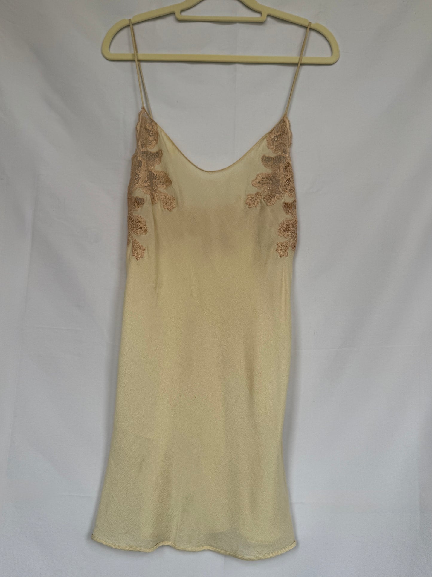 La Perla Raw-Silk Slip Dress with Viscose Lace — Made in Italy, Size 1