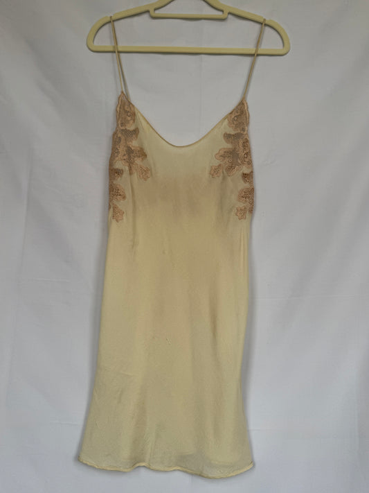 La Perla Raw-Silk Slip Dress with Viscose Lace — Made in Italy, Size 1