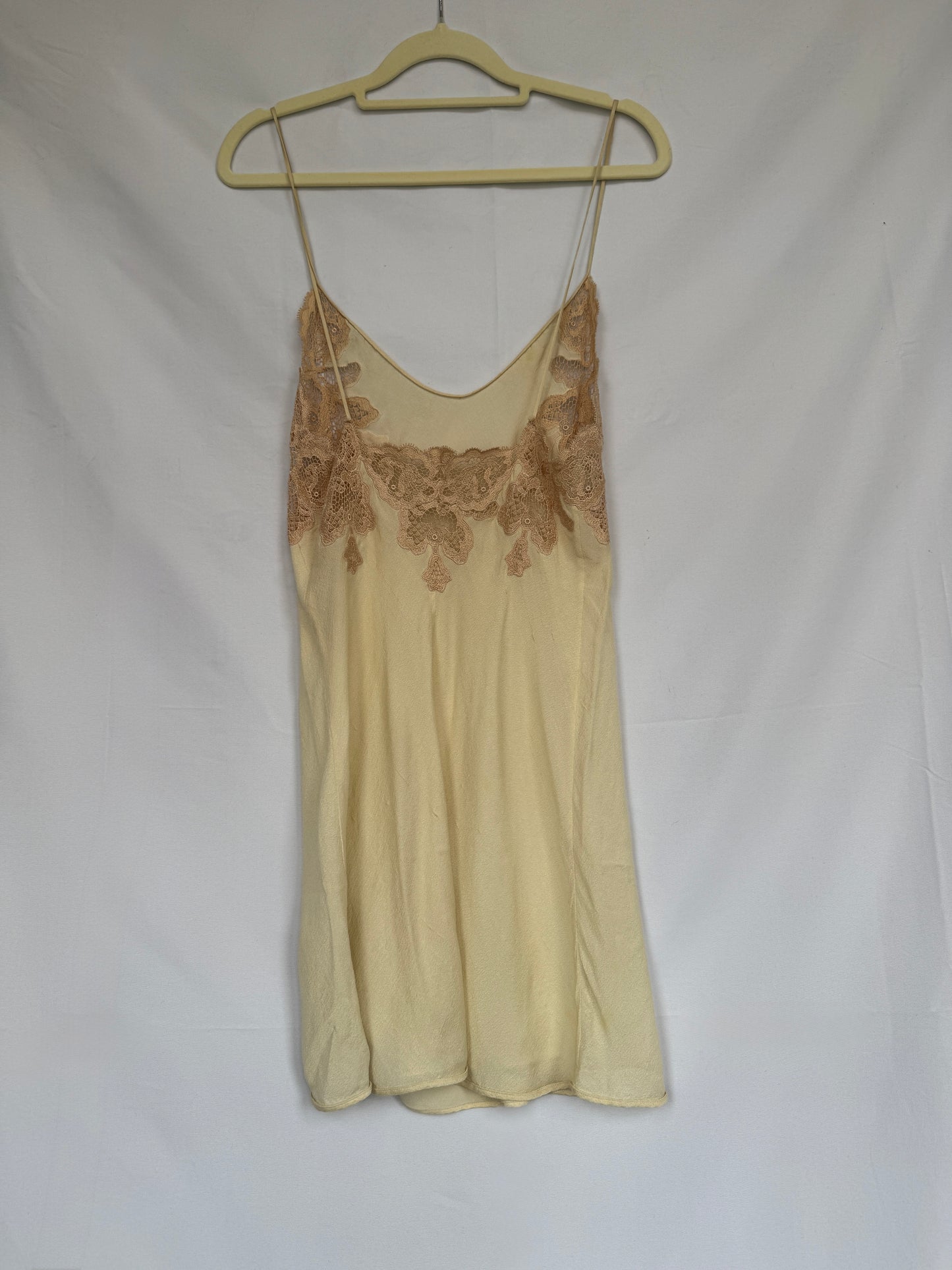 La Perla Raw-Silk Slip Dress with Viscose Lace — Made in Italy, Size 1