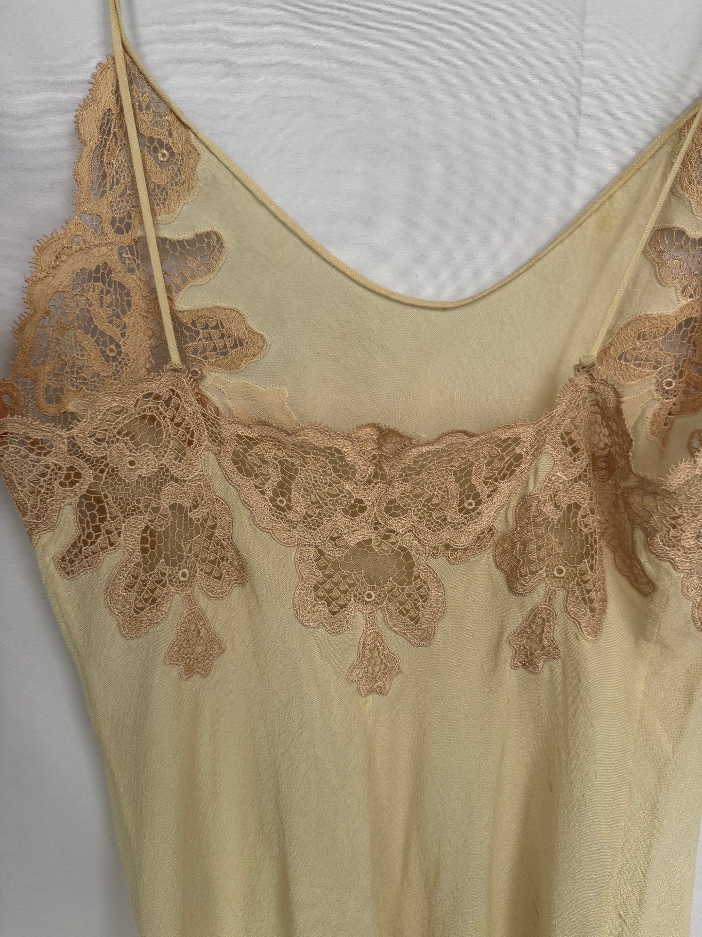 La Perla Raw-Silk Slip Dress with Viscose Lace — Made in Italy, Size 1