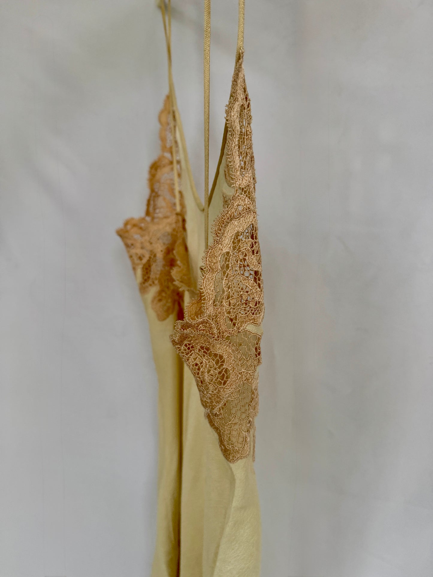 La Perla Raw-Silk Slip Dress with Viscose Lace — Made in Italy, Size 1