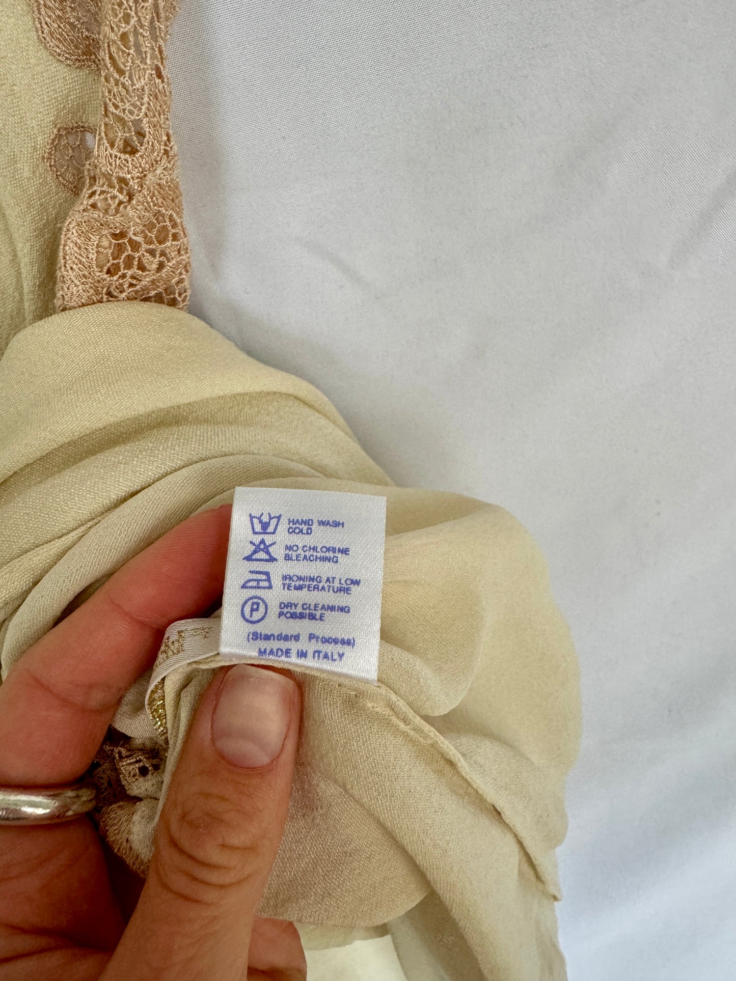 La Perla Raw-Silk Slip Dress with Viscose Lace — Made in Italy, Size 1