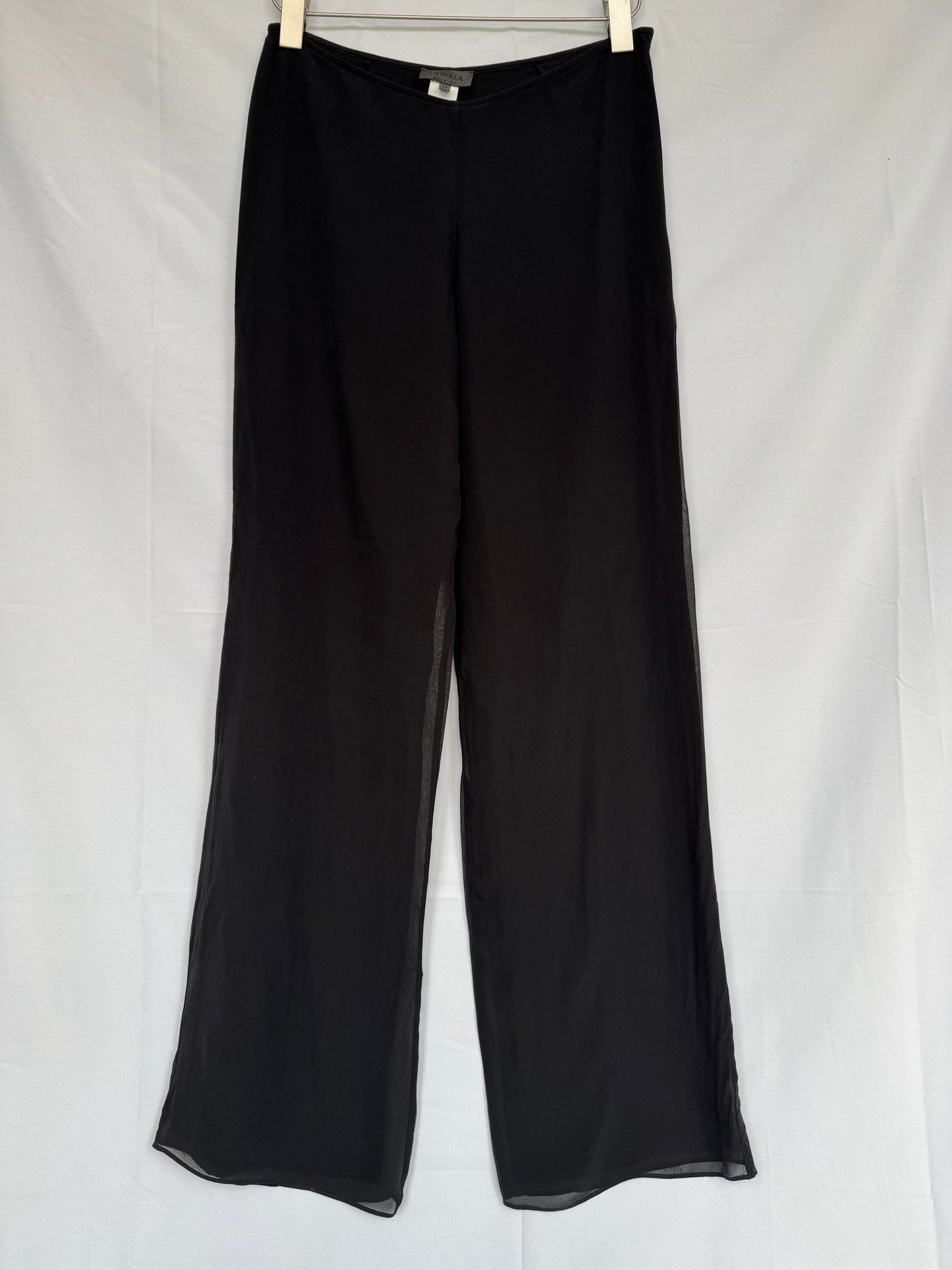 La Perla Sheer Overlay Wide-Leg Trousers — Made in Italy, IT 42
