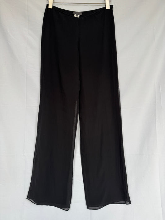 La Perla Sheer Overlay Wide-Leg Trousers — Made in Italy, IT 42