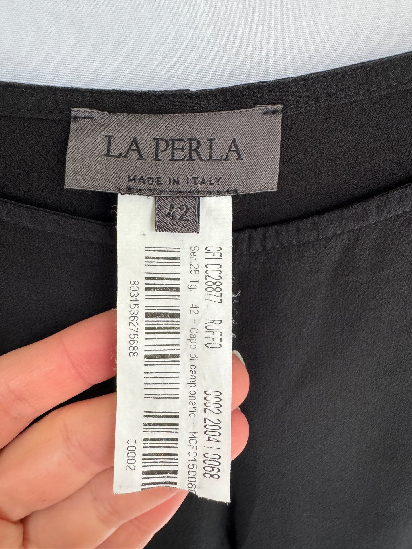 La Perla Sheer Overlay Wide-Leg Trousers — Made in Italy, IT 42