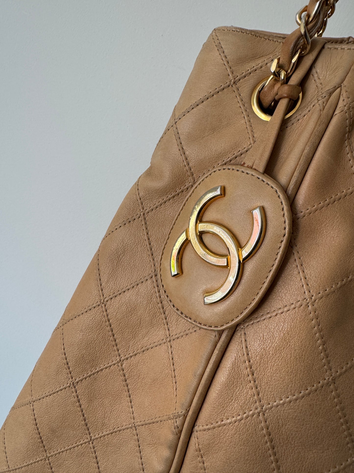 Chanel Quilted Coco Mark Chain Bucket Bag — Late 1980s