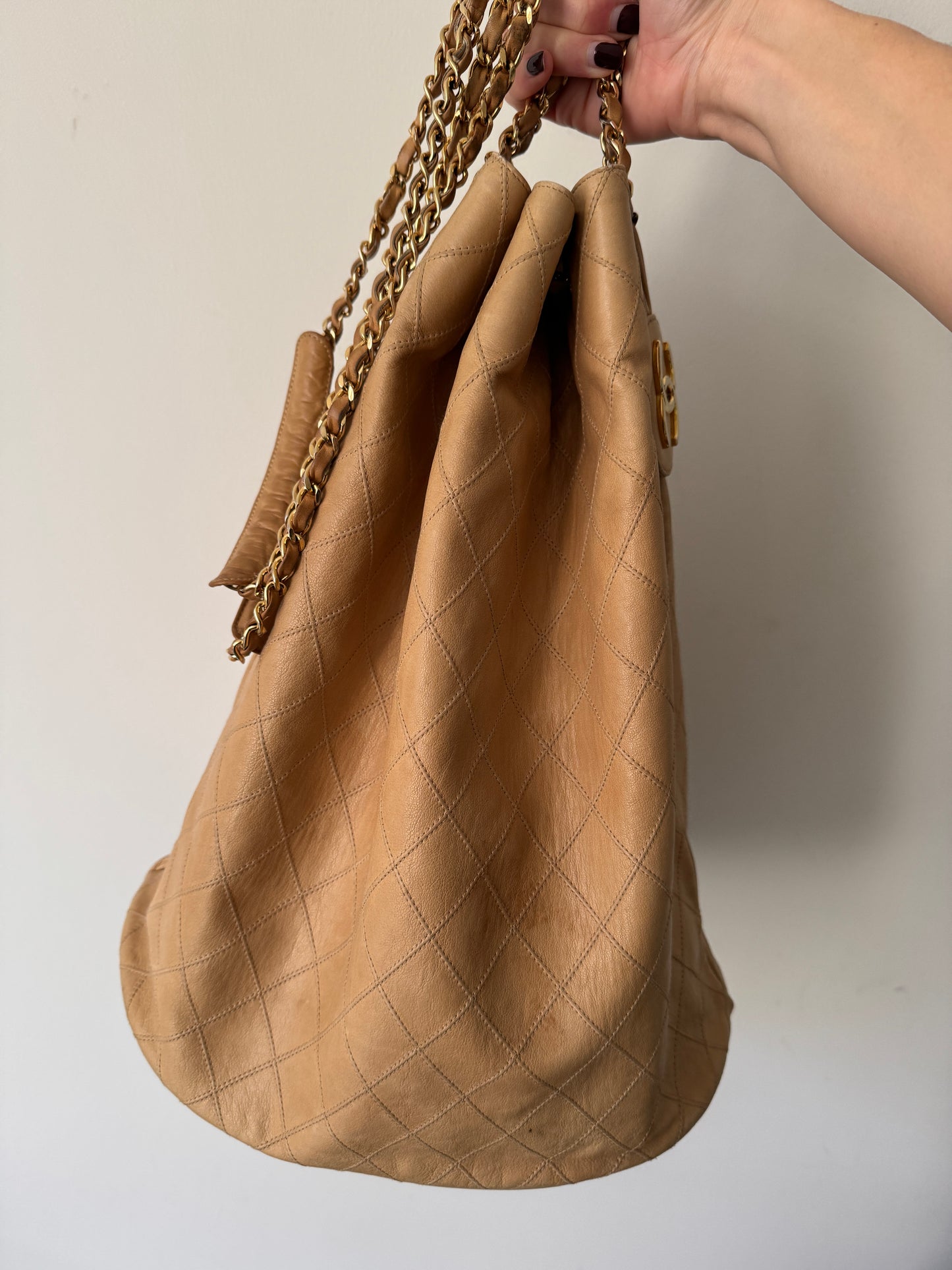 Chanel Quilted Coco Mark Chain Bucket Bag — Late 1980s