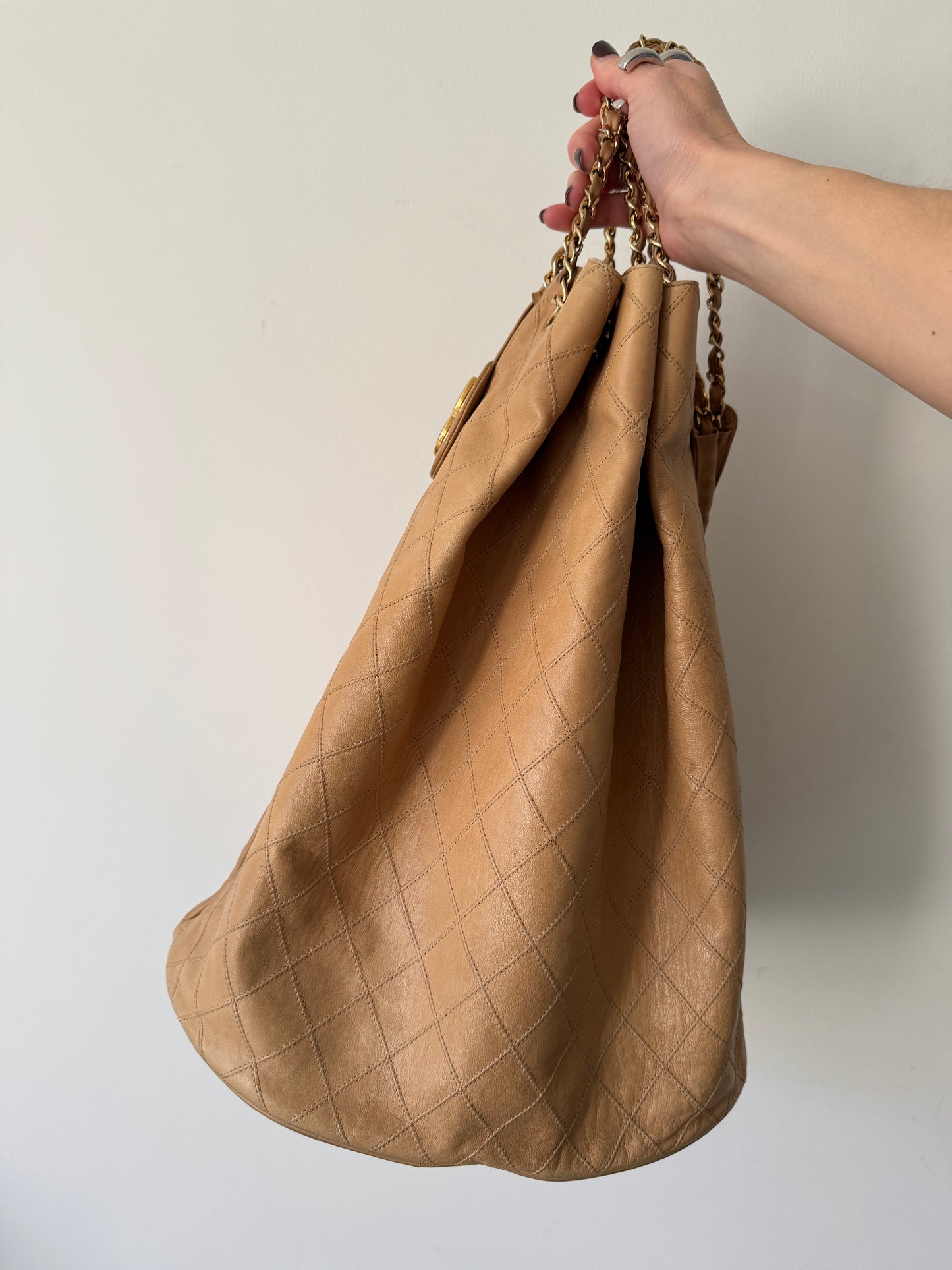 Chanel Quilted Coco Mark Chain Bucket Bag — Late 1980s