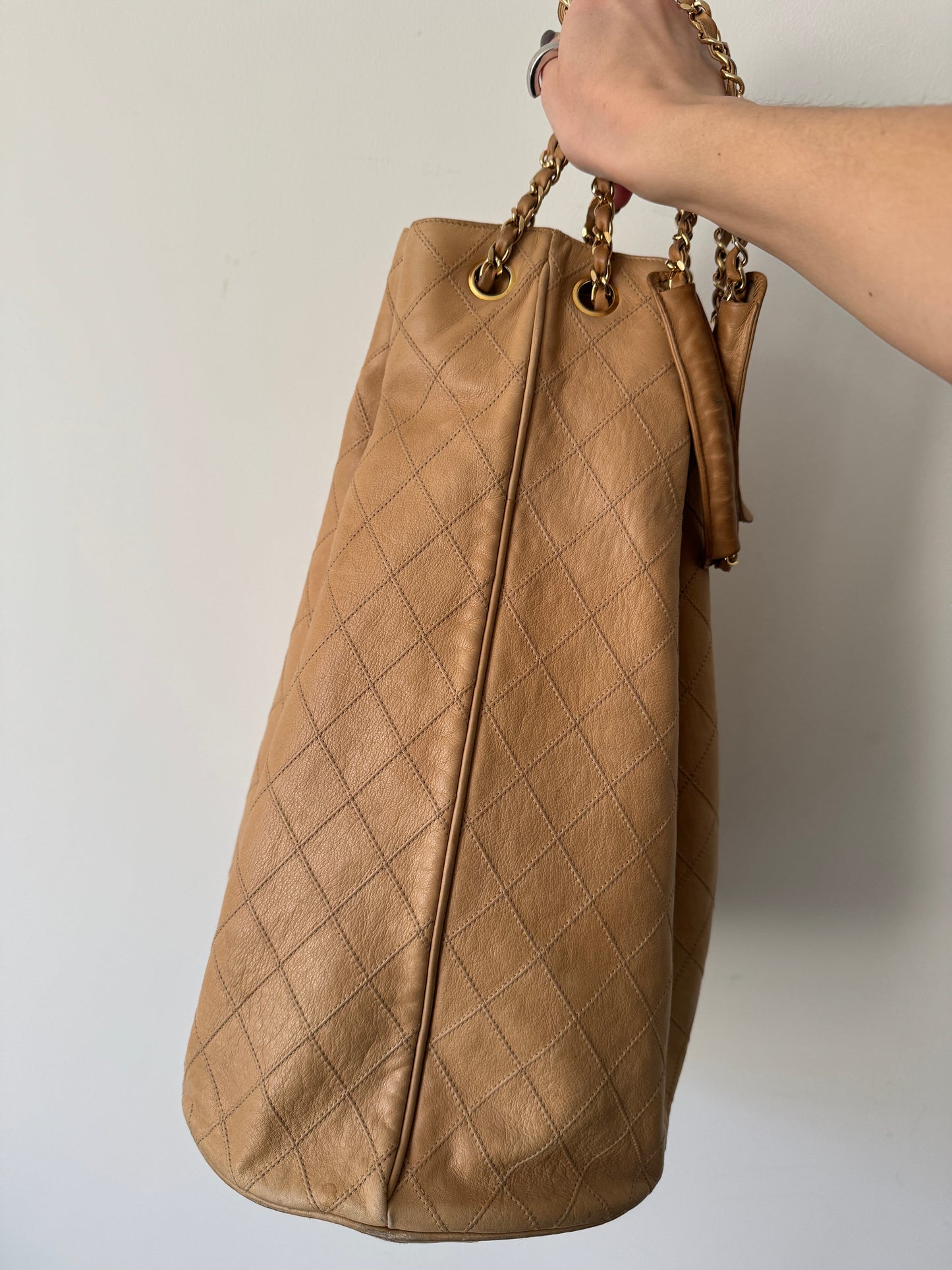 Chanel Quilted Coco Mark Chain Bucket Bag — Late 1980s