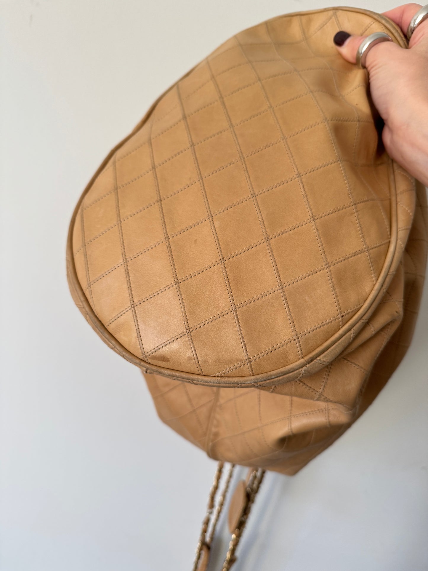 Chanel Quilted Coco Mark Chain Bucket Bag — Late 1980s