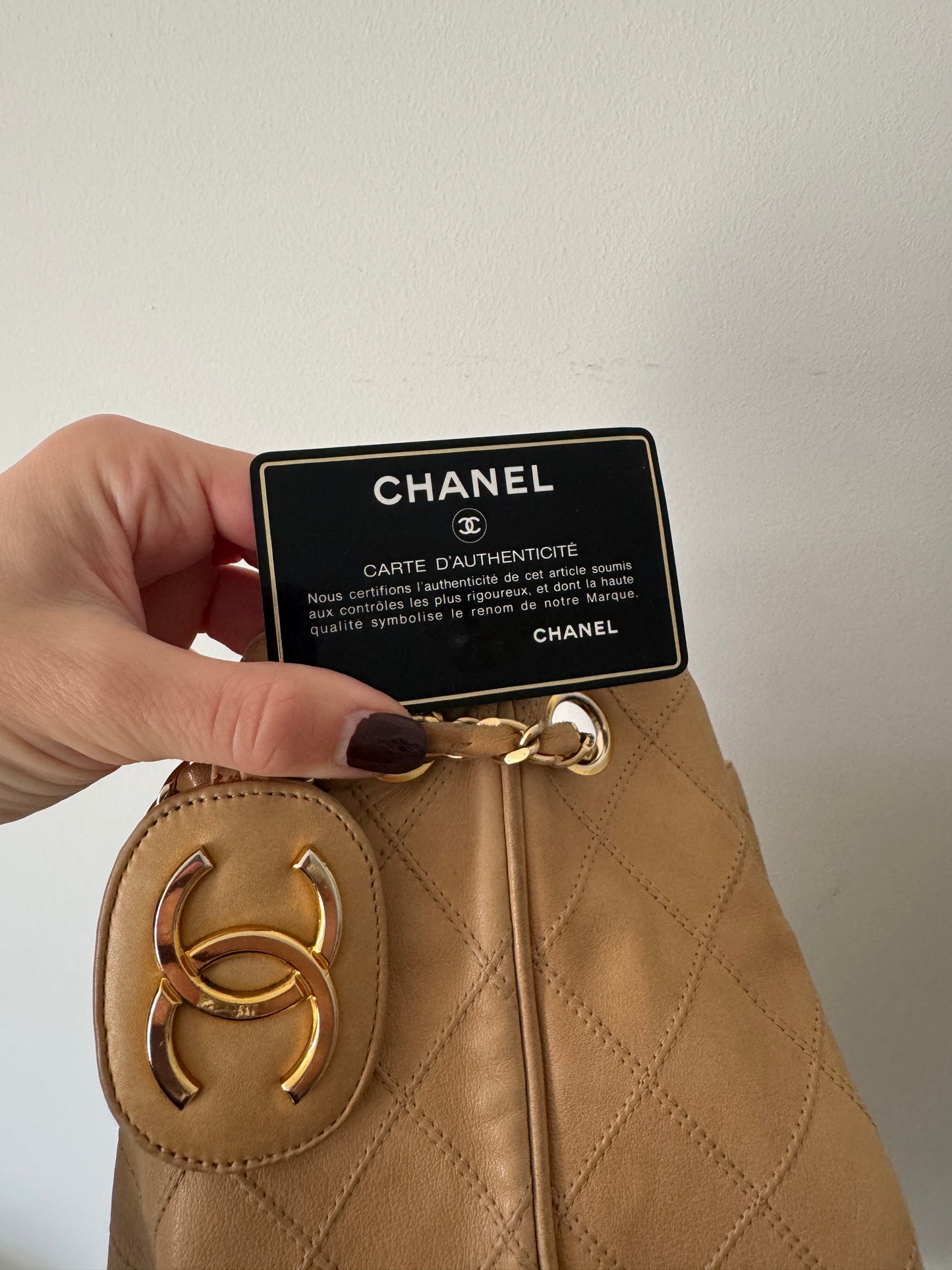 Chanel Quilted Coco Mark Chain Bucket Bag — Late 1980s