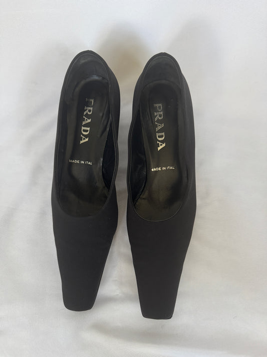 Prada Square-Toe Low Block heel