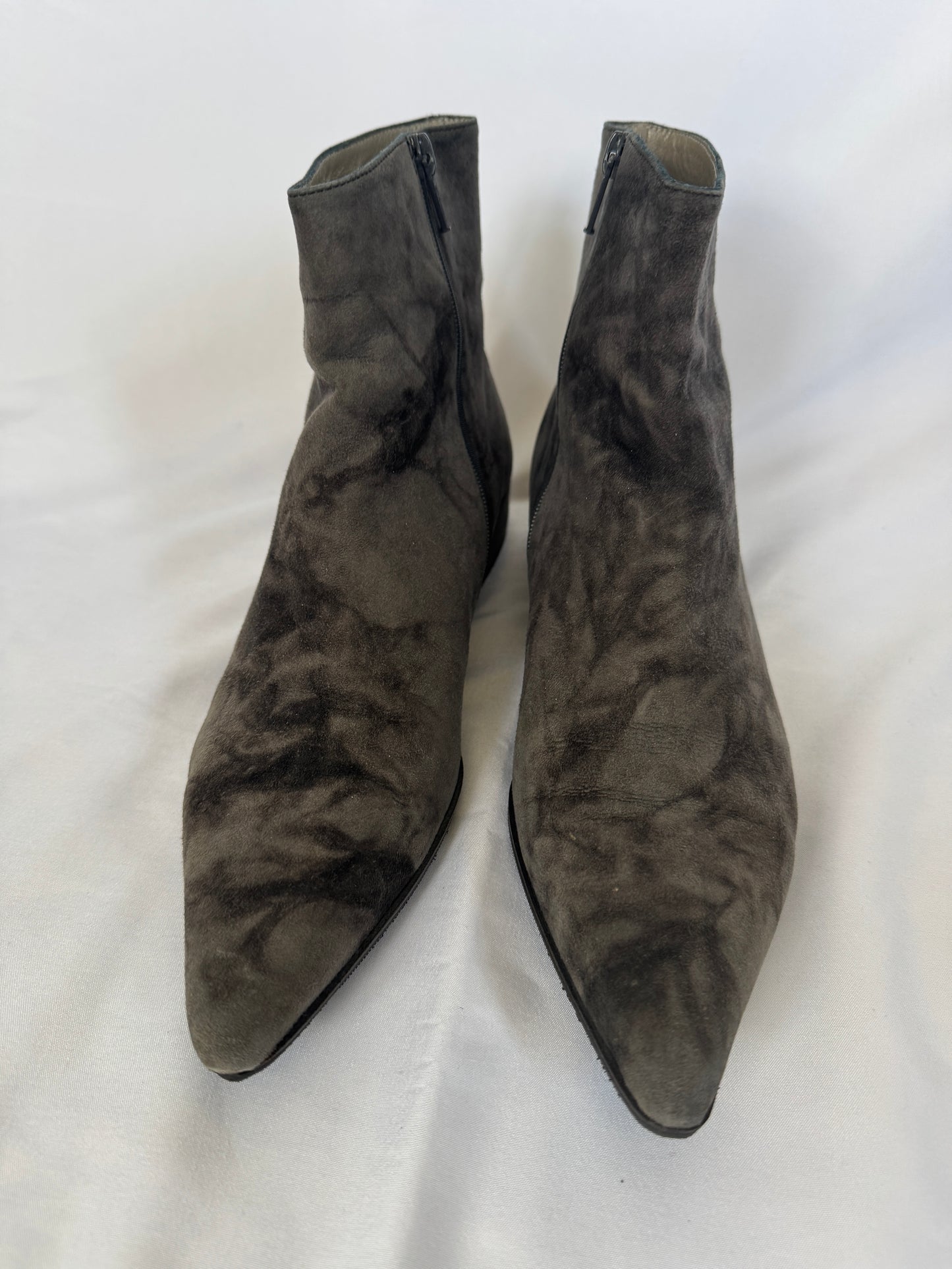 Prada Marbled Suede Ankle Boots