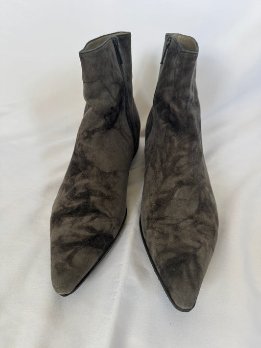 Prada Marbled Suede Ankle Boots
