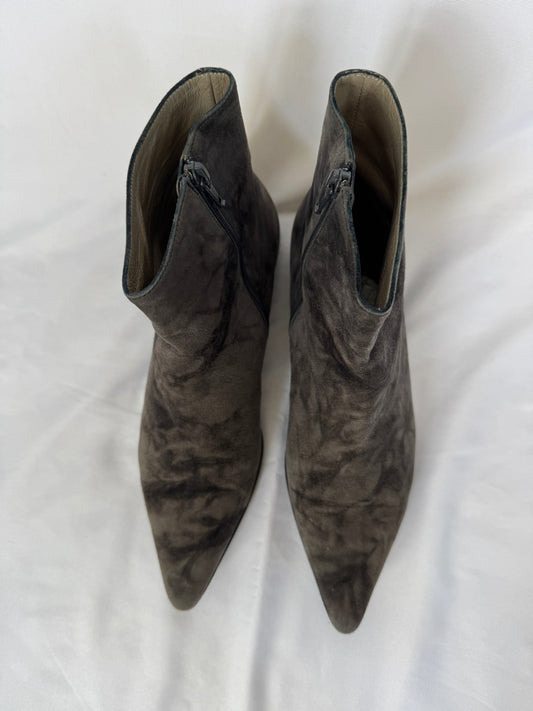 Prada Marbled Suede Ankle Boots