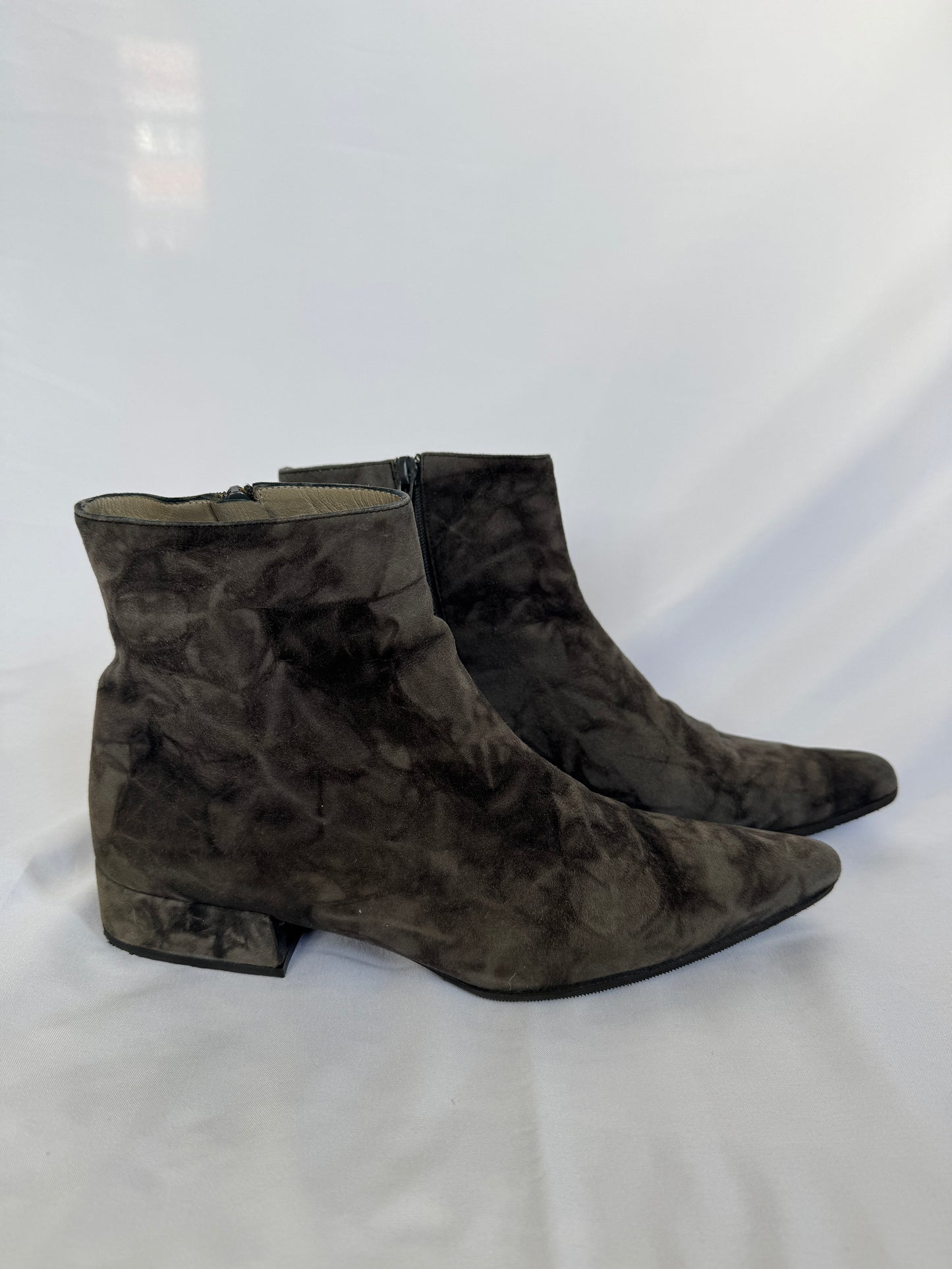 Prada Marbled Suede Ankle Boots