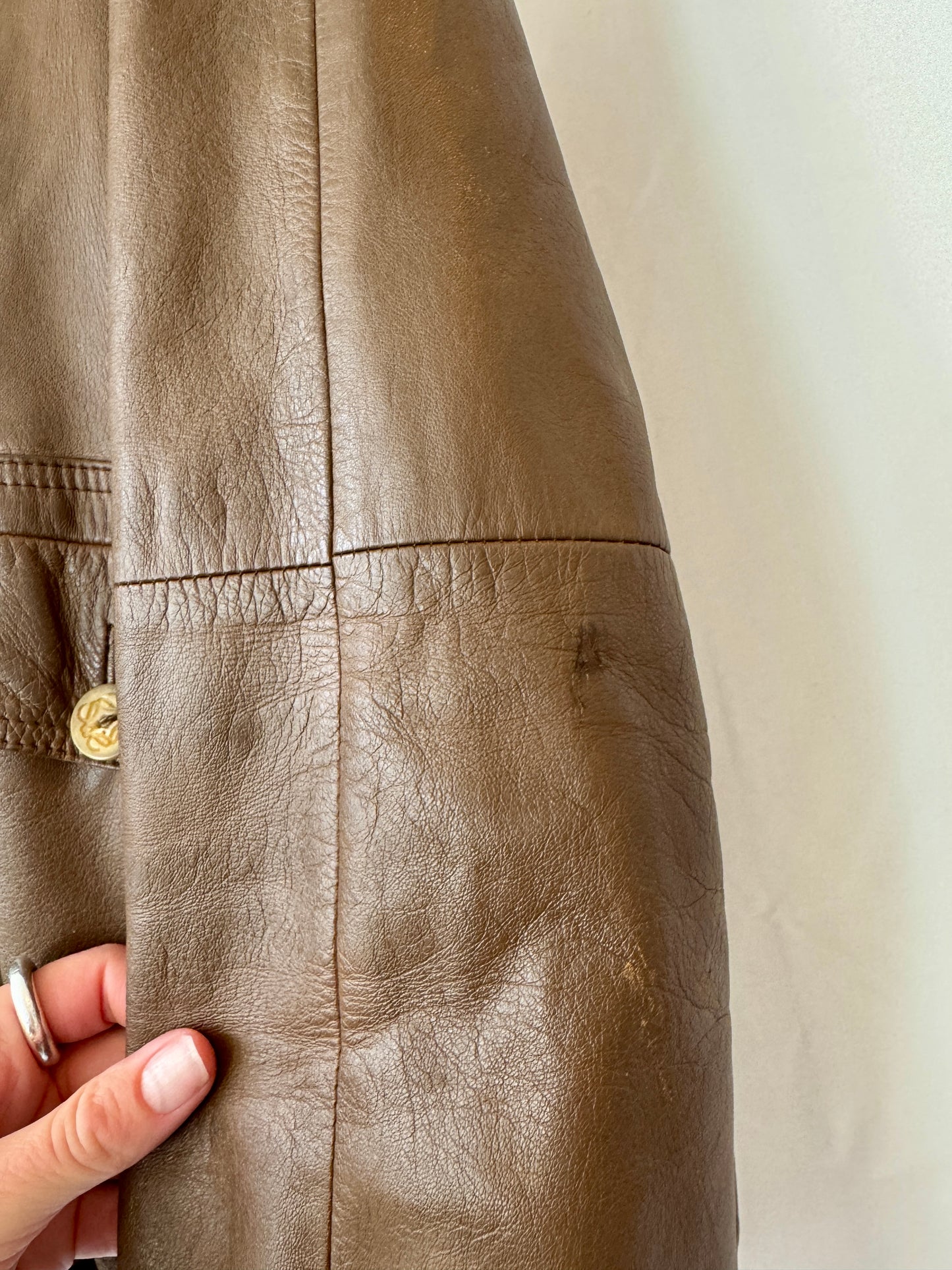 Loewe Brown Leather Jacket with Knit Lining — Late 1970s / Early 1980s