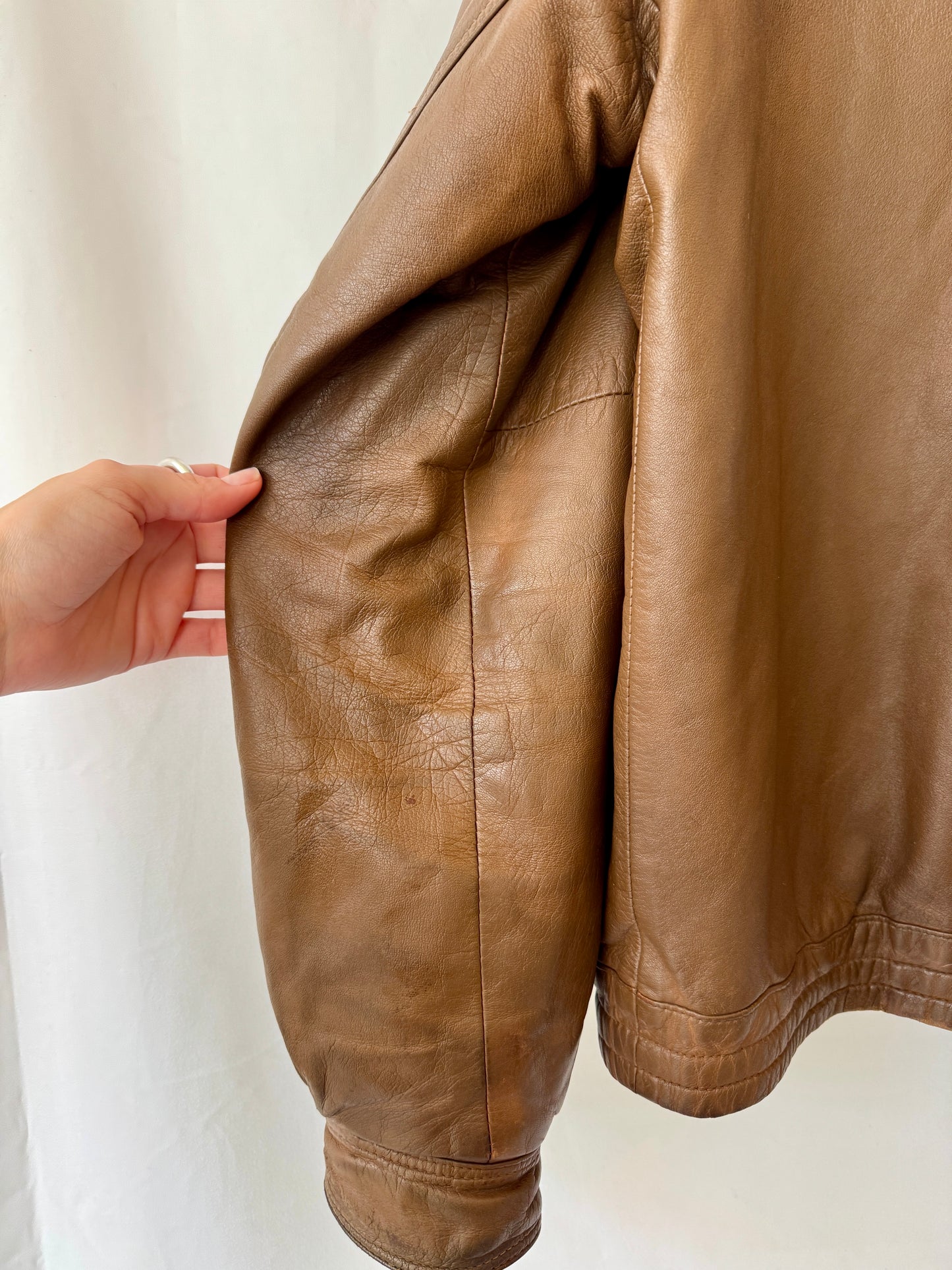 Loewe Brown Leather Jacket with Knit Lining — Late 1970s / Early 1980s