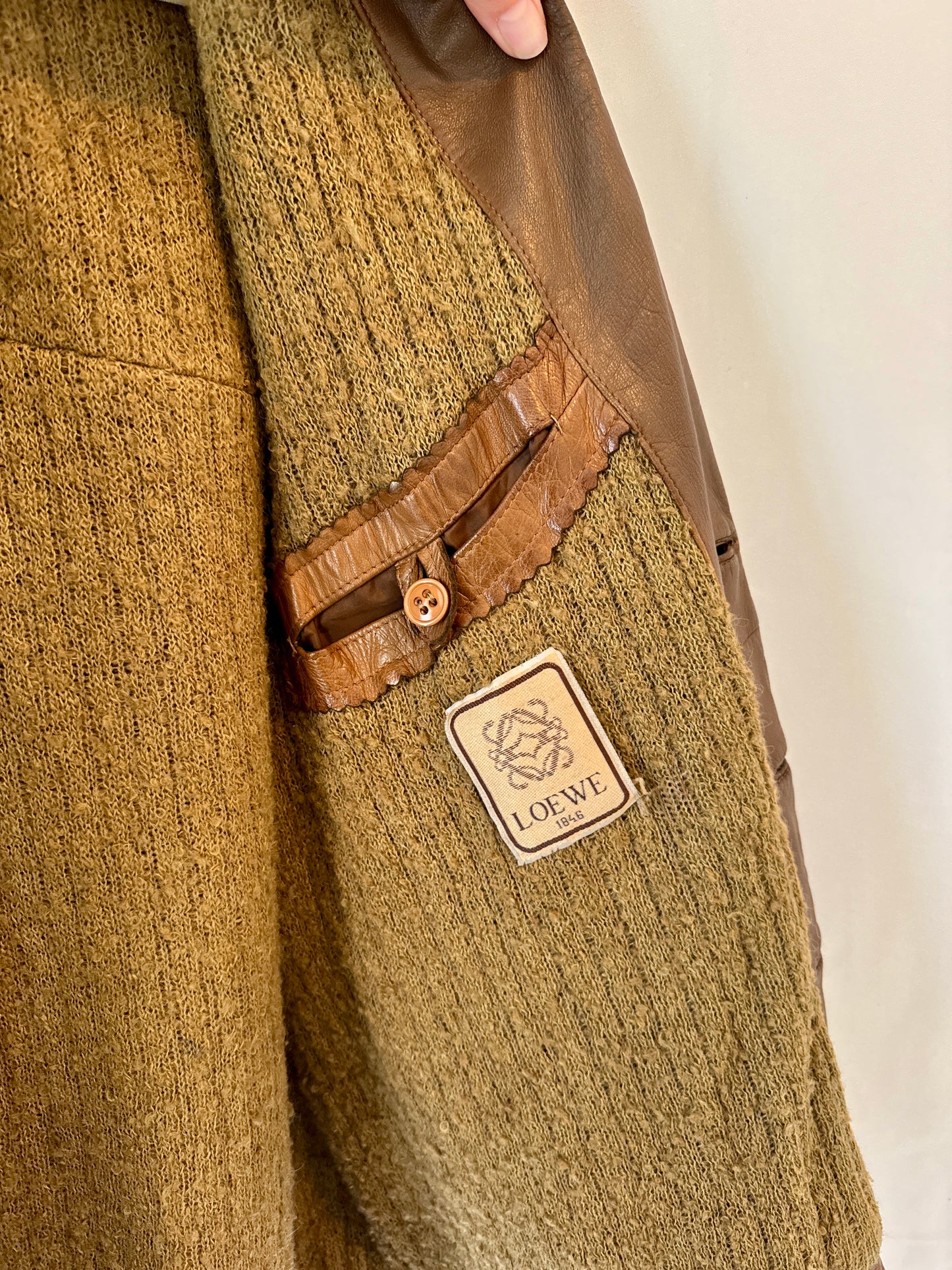 Loewe Brown Leather Jacket with Knit Lining — Late 1970s / Early 1980s