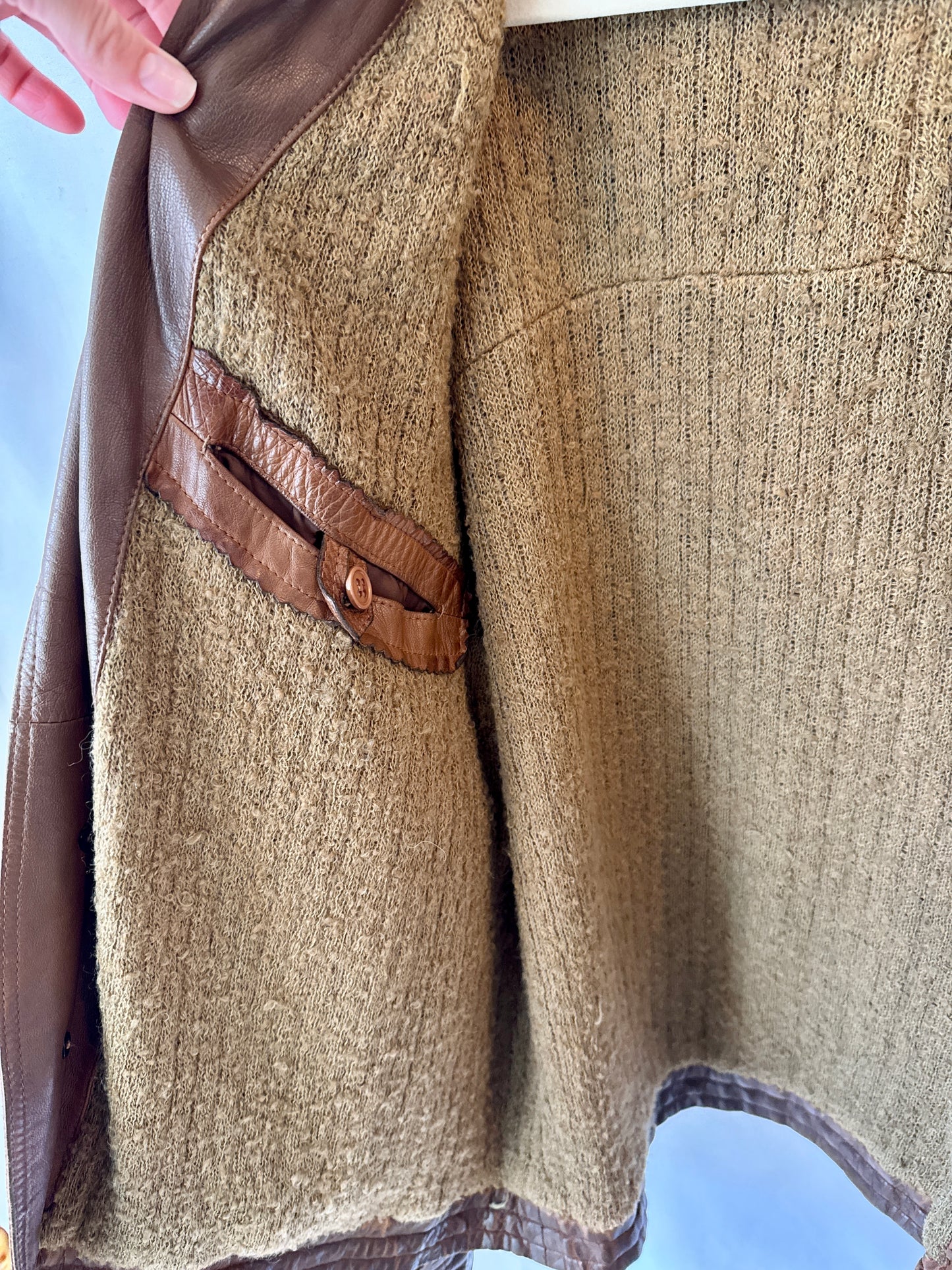 Loewe Brown Leather Jacket with Knit Lining — Late 1970s / Early 1980s