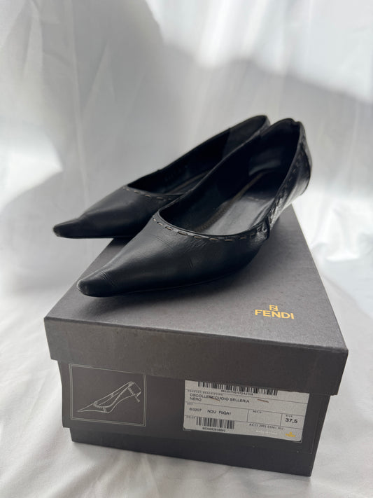 Fendi “Selleria” Pointed Kitten Heels 37.5