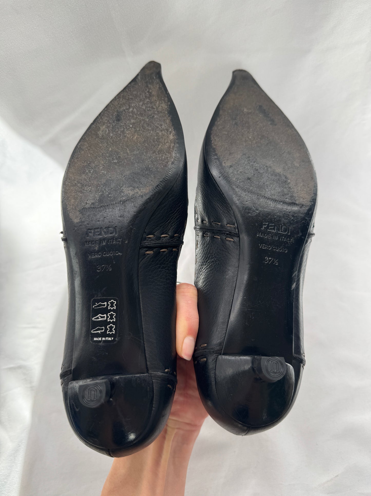 Fendi “Selleria” Pointed Kitten Heels 37.5