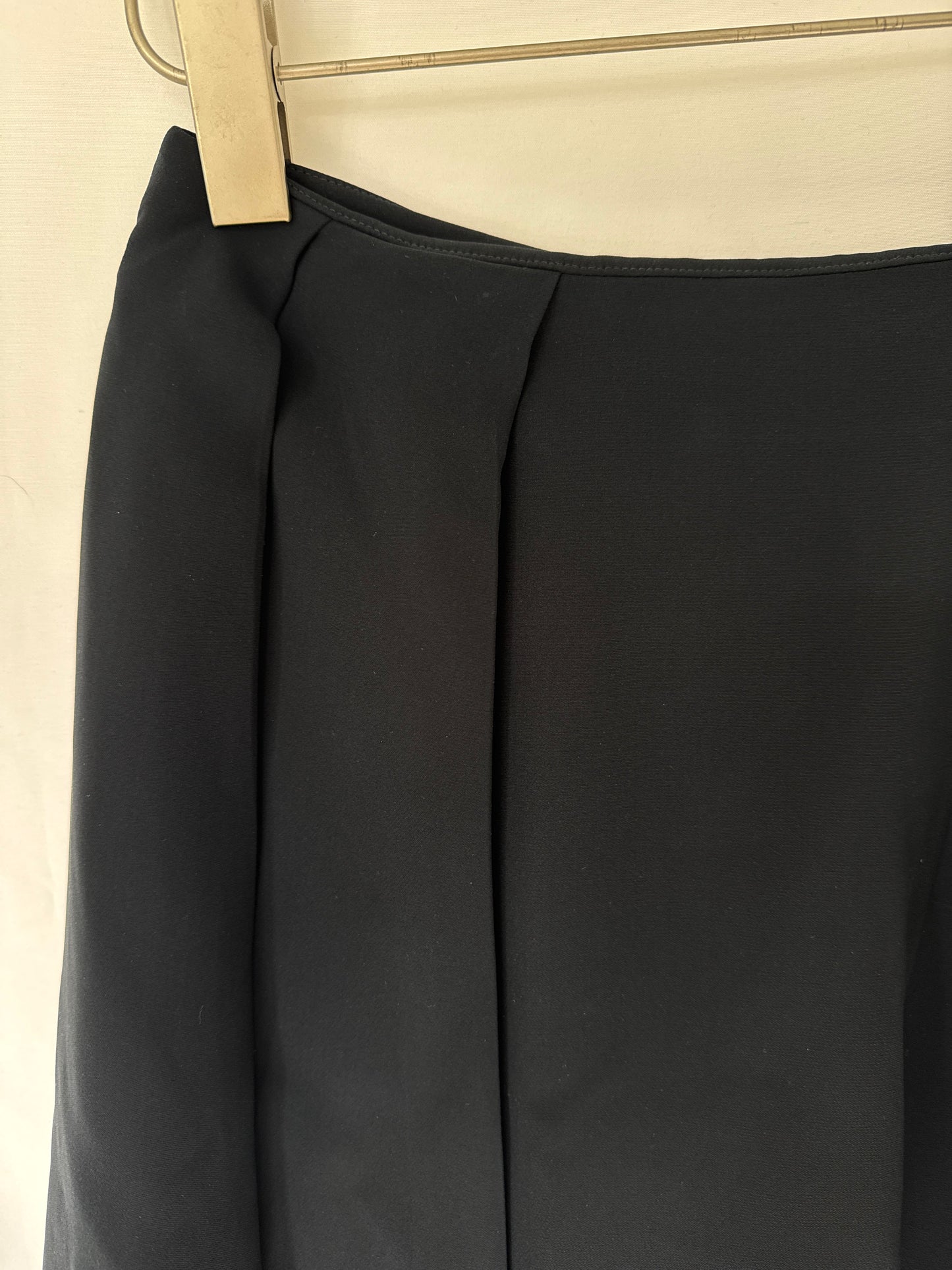 Christian Dior Dark Navy Silk Asymmetric Pleated Mini Skirt