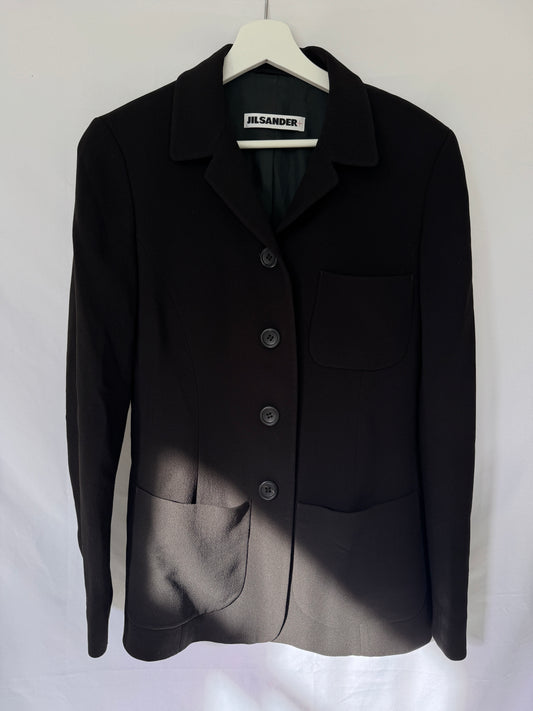 Jil Sander+ Brown Pure Wool Patch-Pocket Blazer