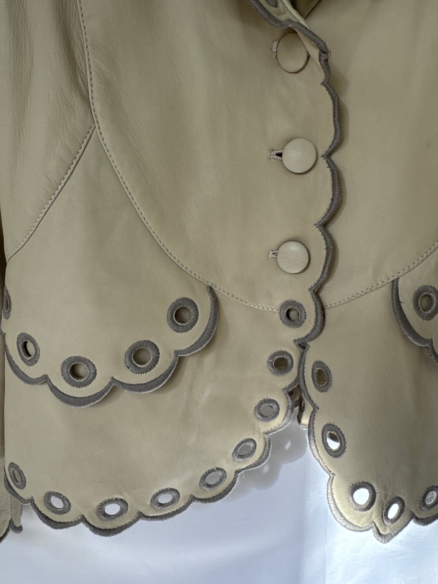 Emporio Armani Scalloped Leather Jacket