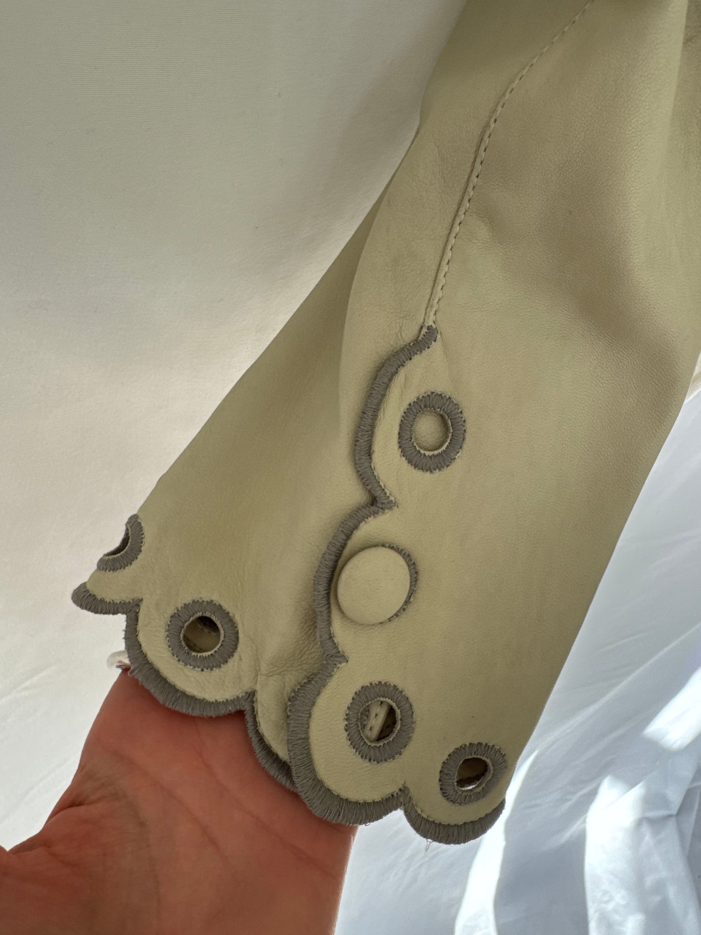 Emporio Armani Scalloped Leather Jacket