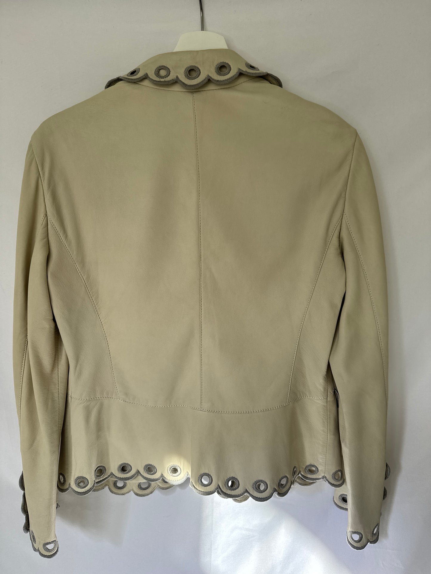Emporio Armani Scalloped Leather Jacket