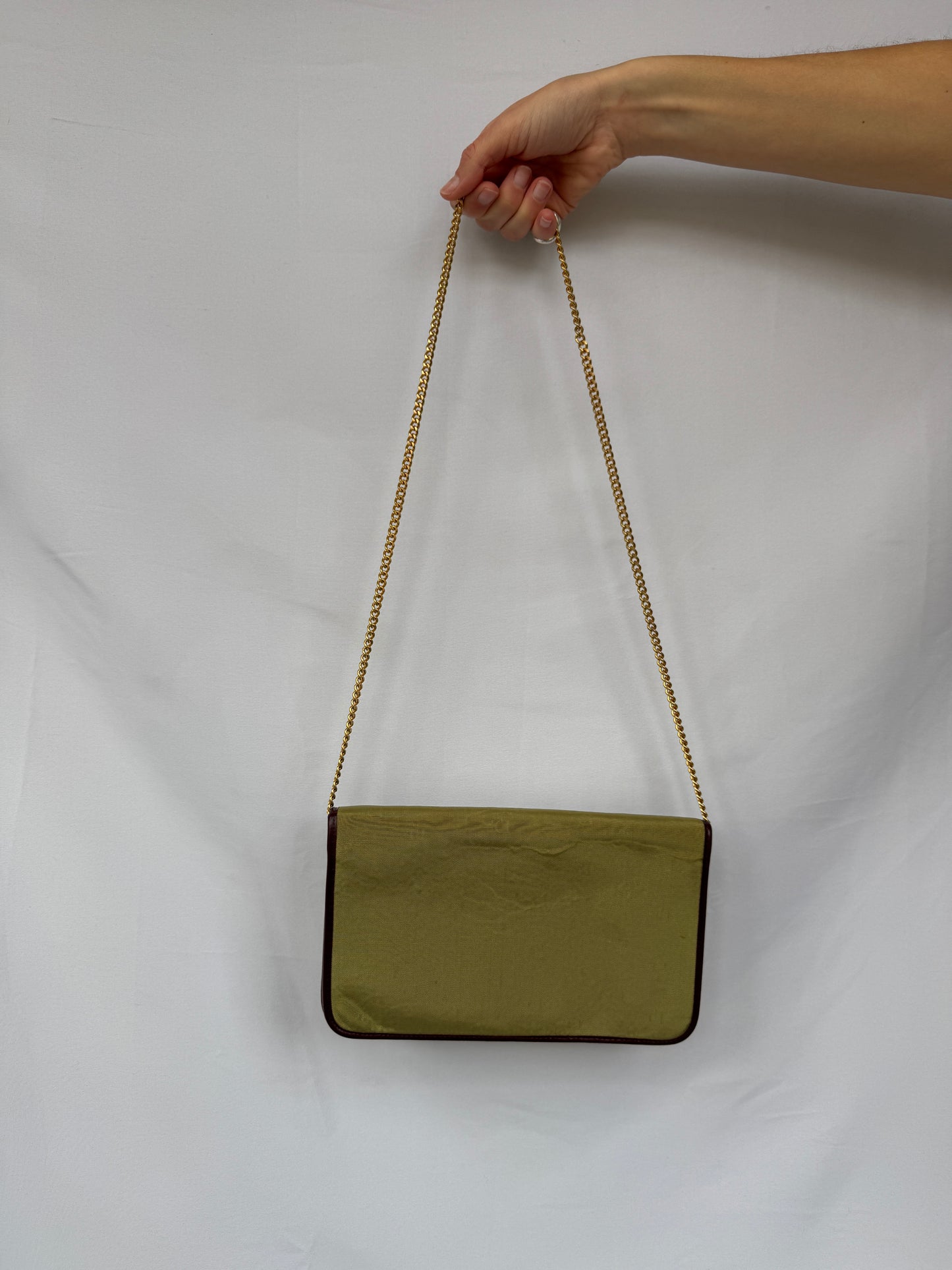 Christian Dior Olive Monogram Chain Flap Bag