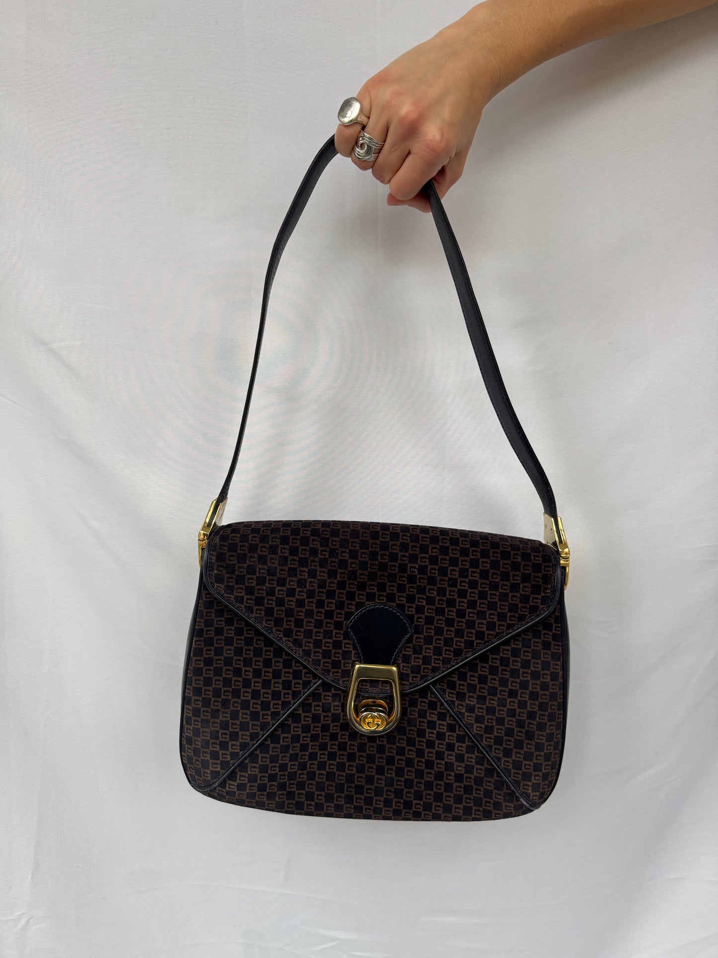 Gucci Suede GG Shoulder Bag — Late 1970s / Early 1980s