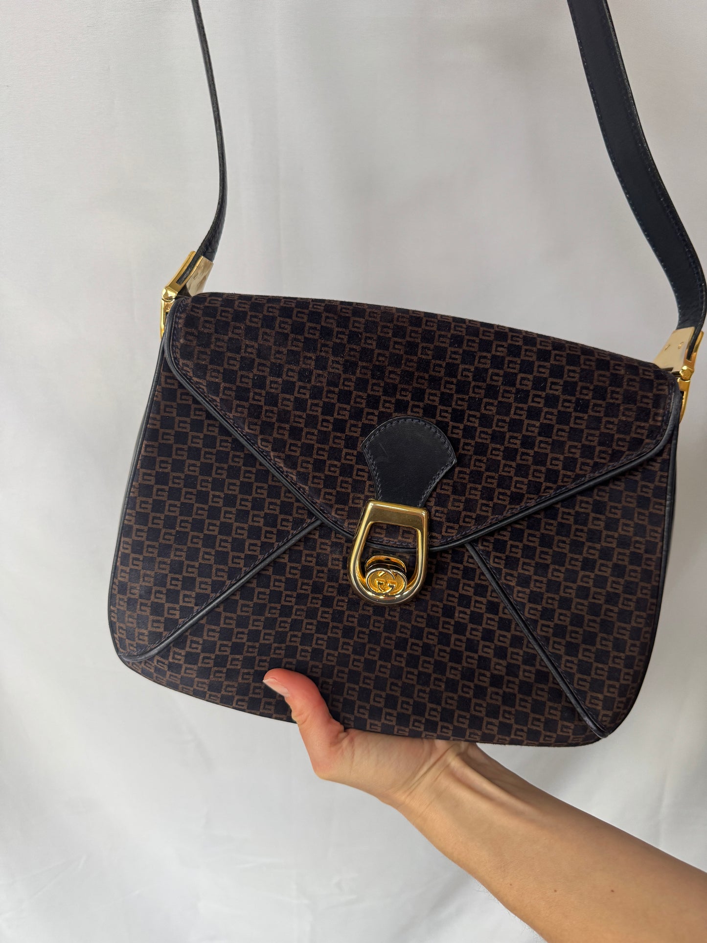 Gucci Suede GG Shoulder Bag — Late 1970s / Early 1980s