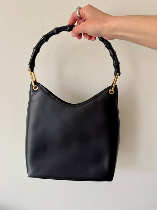 Gucci Bamboo Handle Leather Bag — Early 2000s