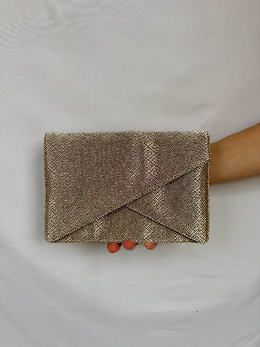 Bottega Veneta Silver Metallic Envelope Clutch — Mid 2000s / Early 2010s