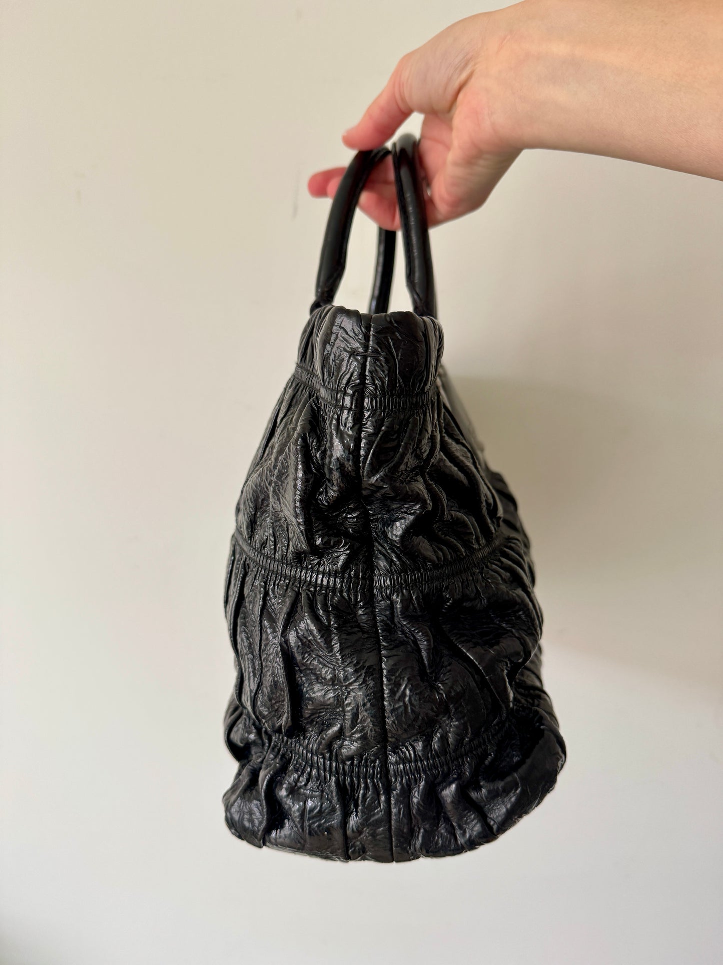 Prada Vernice Gaufre Tote — Early 2000s