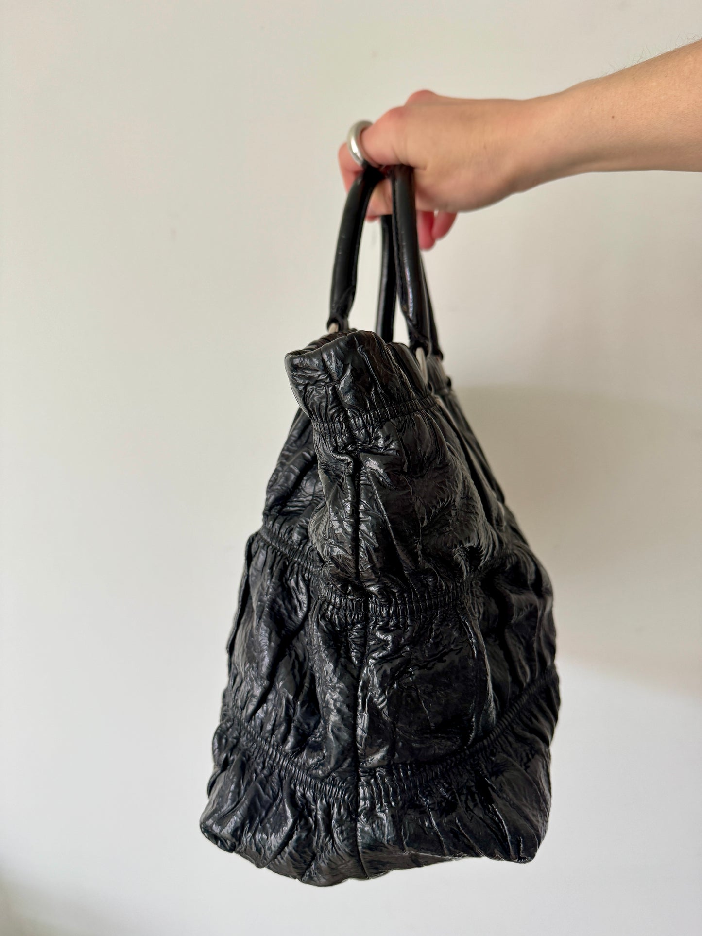 Prada Vernice Gaufre Tote — Early 2000s