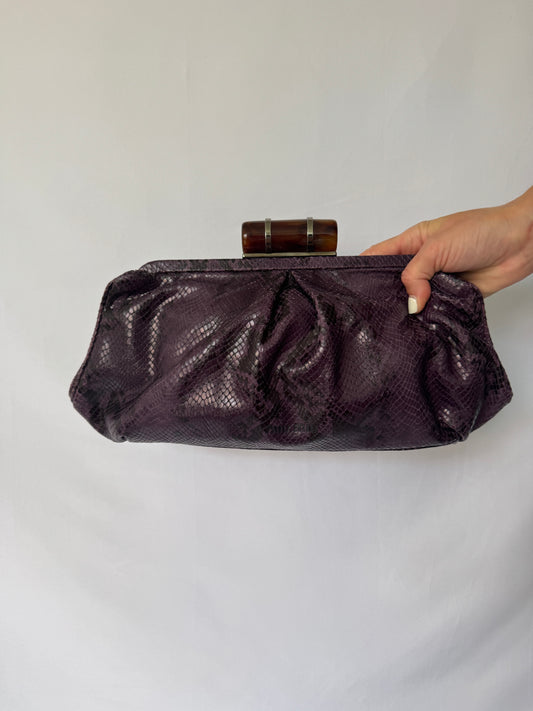 Miu Miu Purple Snakeskin Clutch