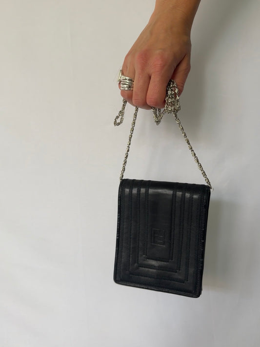Fendi Logo-Stitched Leather Mini Bag