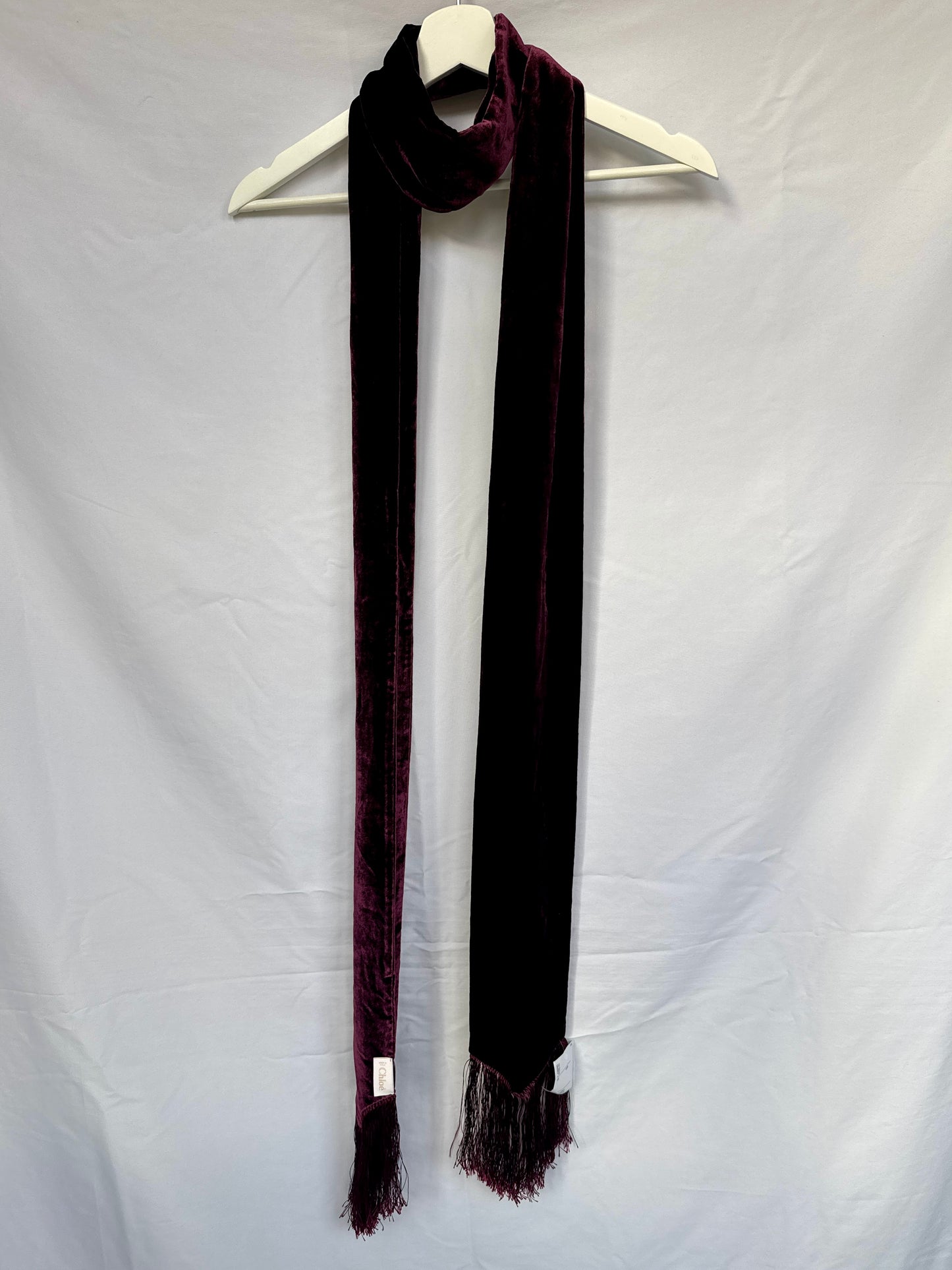 Chloé Velvet Fringe Scarf — 2010s