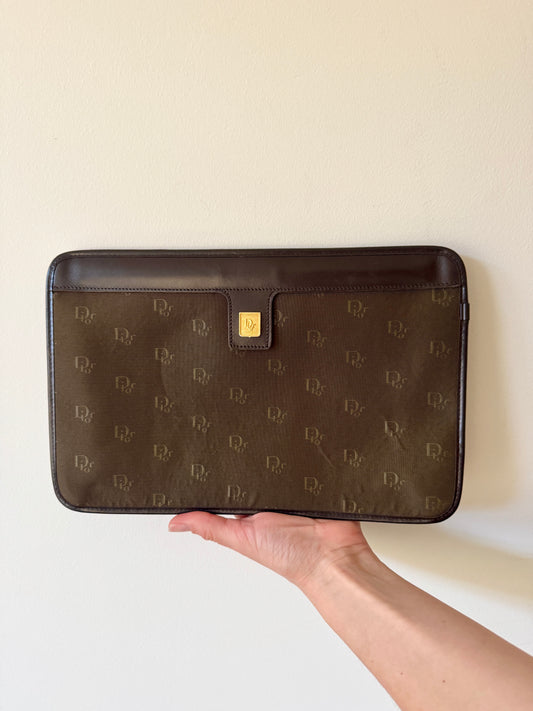 Dior Monogram Document Clutch — Late 1970s–1980s