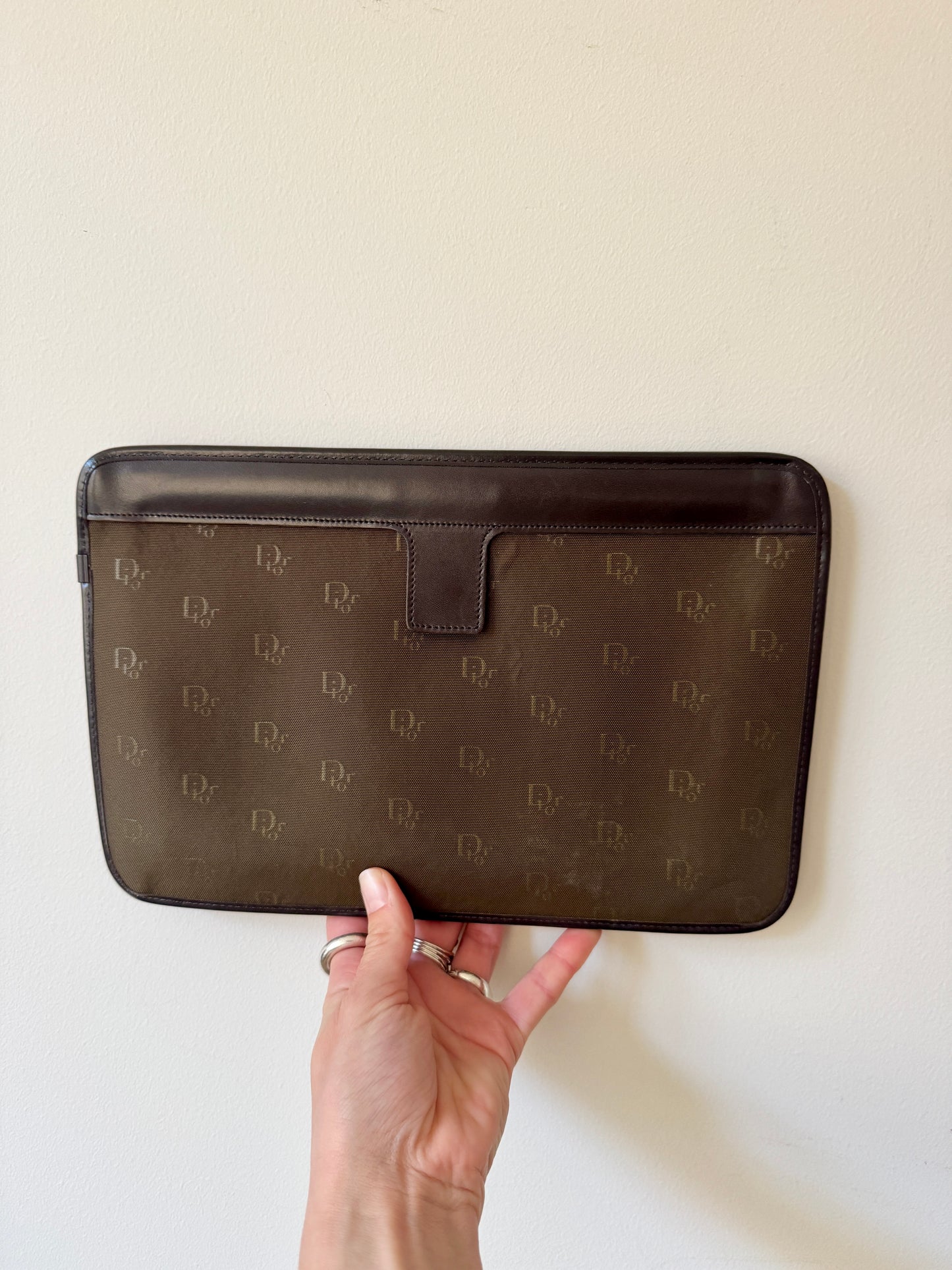 Dior Monogram Document Clutch — Late 1970s–1980s